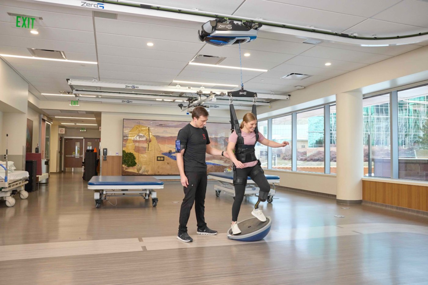 Balance training on a dome with ZeroG